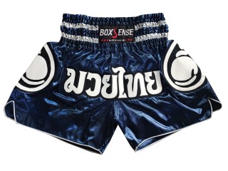 Short de Muay Thai Boxsense : BXS-101-Bleu marine