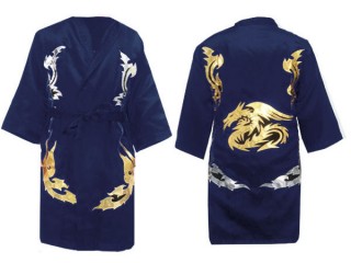 Kanong Peignoir de Boxe Personnalise : KNFIR-201-Bleu marine