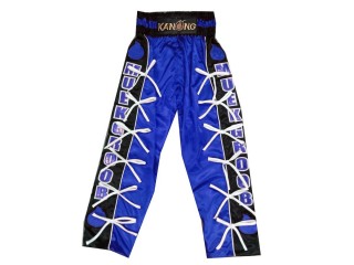 Pantalon de kickboxing Personnalise : KNPANTS-005-Bleu-Noir
