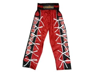 Pantalon de kickboxing Personnalise : KNPANTS-005-Rouge-Noir