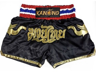 Short de Muay Thai Personnalisé : KNSCUST-1282-Noir