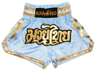 Kanong Short Muay Thai : KNS-121-Bleu clair