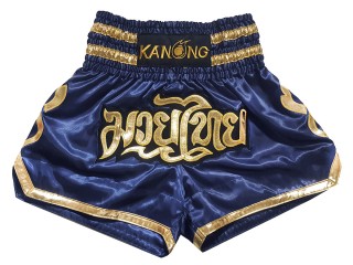 Kanong Short Muay Thai : KNS-121-Bleu marin