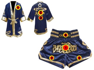 Robe de Combat Muay Thai + Muay Thai Short Personnalisée : Marine Lai Thai
