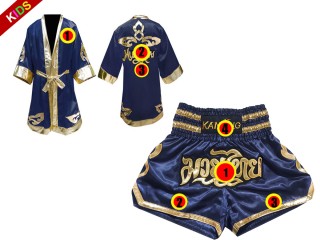 Robe de Combat Muay Thai + Muay Thai Short Personnalisée pour Enfants : Marine Lai Thai