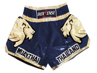 Short de Muay Thai Boxsense : BXS-303-Bleu marin