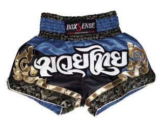 Short de Muay Thai Boxsense : BXS-086-Bleu marin