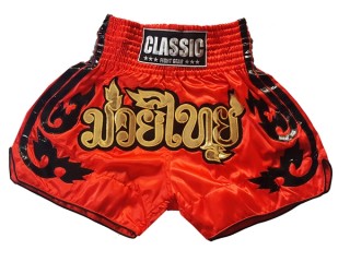 Classic Short de Boxe Thaï Kick boxing : CLS-016-Rouge