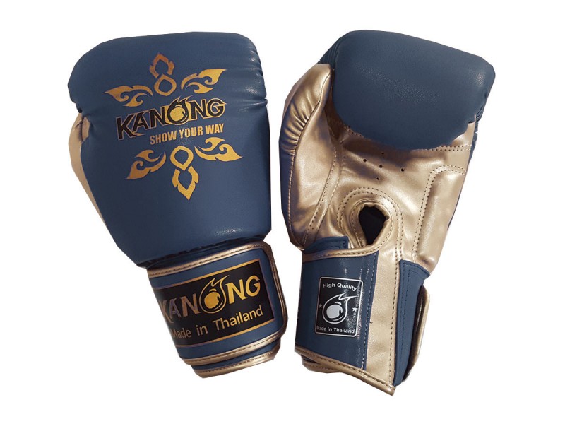 Gant de Boxe Muay Thai Kanong : Thai Power Bleu marin/Or