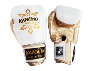 Gant de Boxe Muay Thai Kanong : Thai Power Blanc/Or