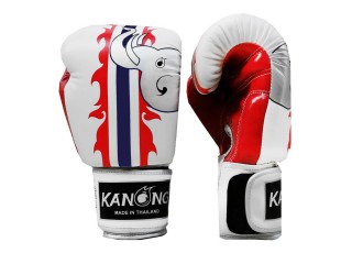 Gant de Boxe Muay Thai Kanong d'entraînement : l'éléphant/Blanc