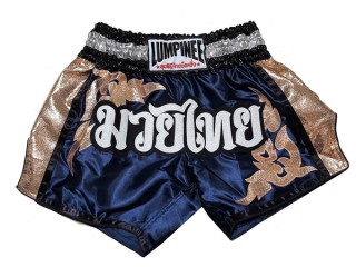 Lumpinee Short de Boxe Thai : LUM-043-Bleu marin