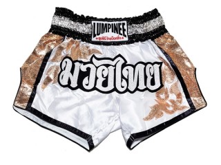 Lumpinee Short de Boxe Thai : LUM-043-Blanc