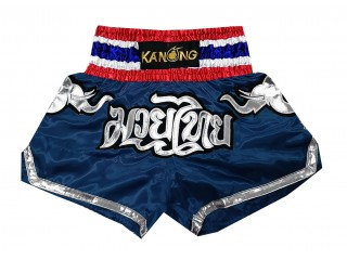 Kanong Short Muay Thai : KNS-125-Bleu marin