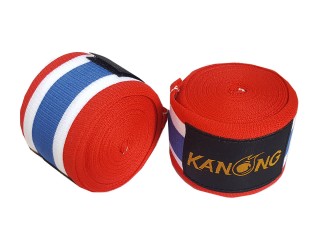 Bandage de Boxe KANONG : Rouge/Blanc/Bleu