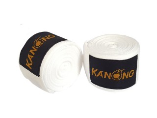 Kanong Gants Boxe + Protège-tibias Boxe Thaï cuir véritable : Noir