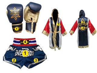 Gants de boxe personnalisés, short de kickboxing personnalisé et Peignoir de combat personnalisée