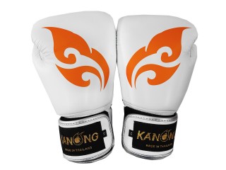 Gants de boxe en microfibre Kanong : Aile-Blanc