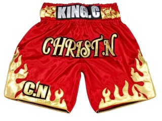 Short de boxe anglaise Personnalisé : KNBXCUST-2070-Rouge