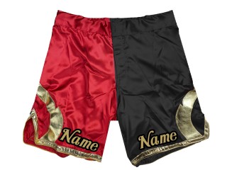 Personnalisez le short MMA en ajoutant un nom ou un logo : Rouge-Noir