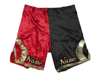 Personnalisez le short MMA en ajoutant un nom ou un logo : Rouge-Noir