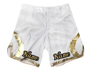 Personnalisez le short MMA en ajoutant un nom ou un  logo : Blanc