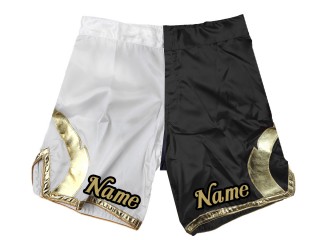 Personnalisez le short MMA en ajoutant un nom ou un  logo : Blanc-Noir