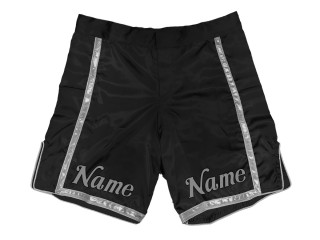 Personnalisez un short de MMA avec votre nom ou votre logo : Noir-Argent