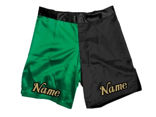 Short MMA personnalisé ajouter un nom ou un logo : Vert-Noir
