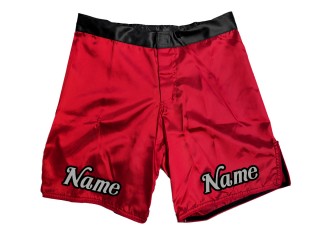 Short MMA personnalisé avec nom ou logo : Rouge