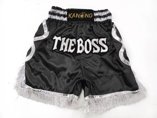 Short de boxe anglaise Personnalisé : KNBXCUST-2048-Noir