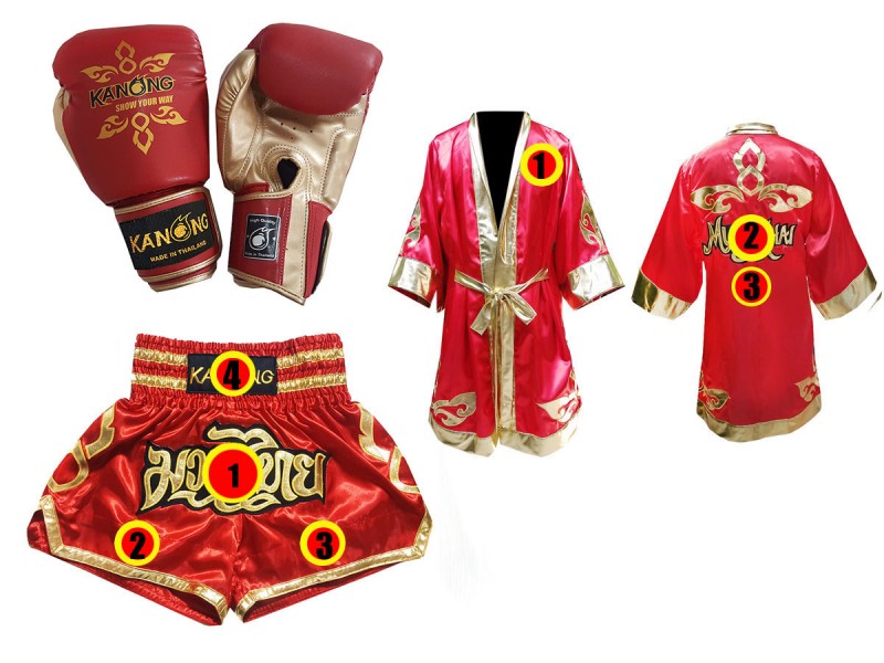PSS Kit Boxe Enfant 3-14 Ans - Tenue Short/Débardeur + Gants 4Oz + Pattes D'Ours + Bandages + Corde