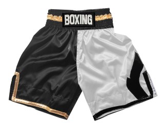 Short boxe anglaise Personnalisé : KNBSH-037-TT-Noir blanc