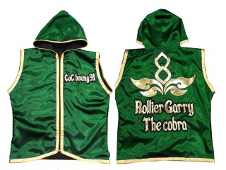 Kanong Sweats à capuche Muay Thai : KNHODCUST-001-Vert-Or