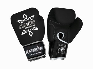 Gants de boxe en cuir véritable Kanong : Noir