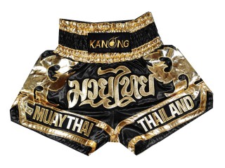 Short Muay Thai Enfants Kanong : KNS-136-Noir-K