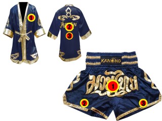 Robe de Combat Muay Thai + Muay Thai Short Personnalisée : Marine Lai Thai