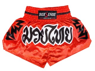 Short de Muay Thai Boxsense : BXS-090-Rouge