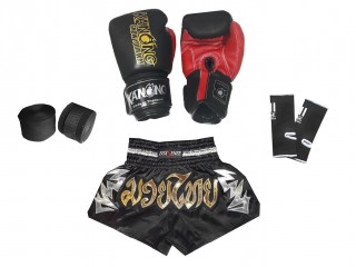 Set complet de Muay Thai pour les enfants : Noir