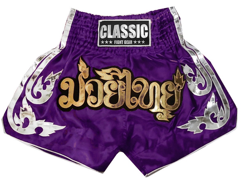 Classic Short de Boxe Thai Kickboxing : CLS-015-Violette