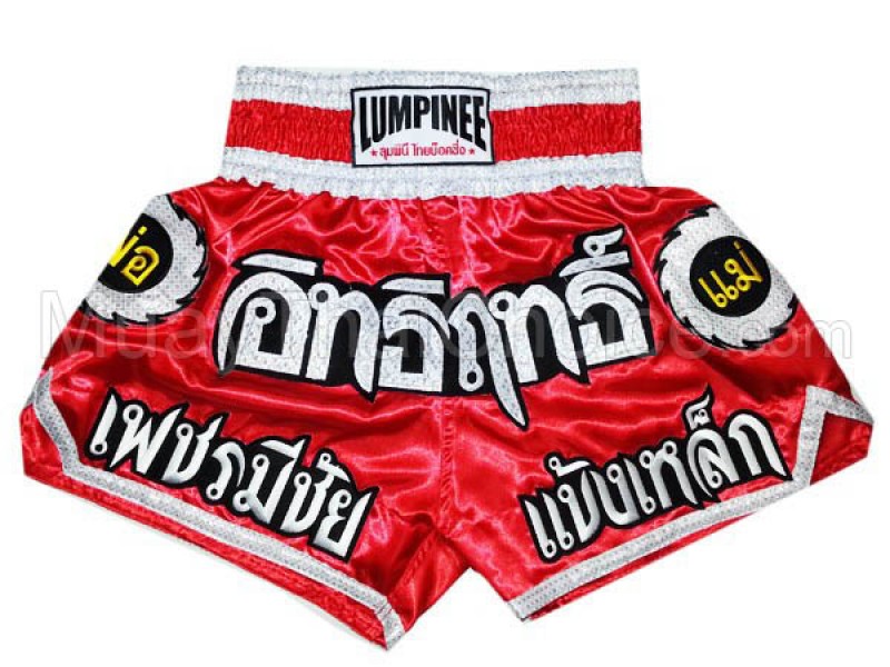 Short boxe Thaï Rouge / Blanc