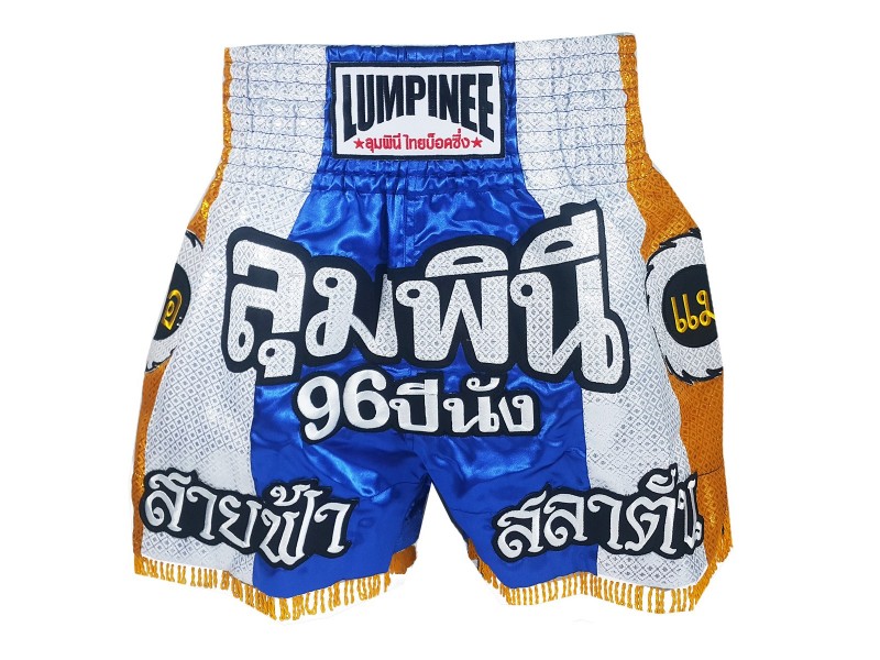 Short de boxe Thai Lumpinee noir / blanc, tarifs abordables en direct de  Thailande