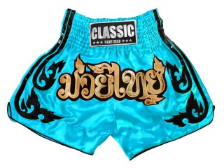 Classic Short de Boxe Thai pour femme : CLS-016 Bleu ciel-W