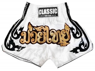 Classic Short de Boxe Thai pour femme : CLS-016 Blanc-W