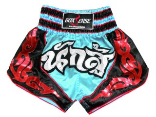 Short de Muay Thai Boxsense : BXS-063-Bleu clair