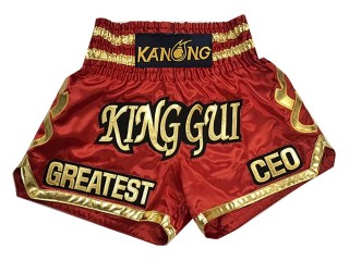 SIAMKICK Short Muay Thai personnalisé pour hommes et femmes, nom  personnalisé Boxe Kickboxing personnalisé Premium Retro Fight Trunks, As  noir, Moyen : : Mode