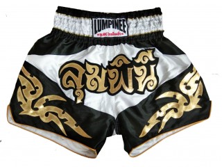 Lumpinee Short de Boxe Thai : LUM-049-Blanc