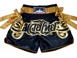 Lumpinee Short de Boxe Thai : LUM-051-Noir-Or