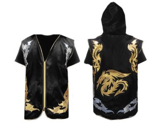 Kanong Sweats à capuche Muay Thai/Veste de Entrer : Noir / Dragon