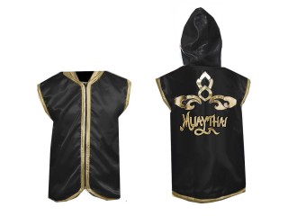 Kanong Sweats à capuche Muay Thai/Veste de Entrer : Noir Lai Thai